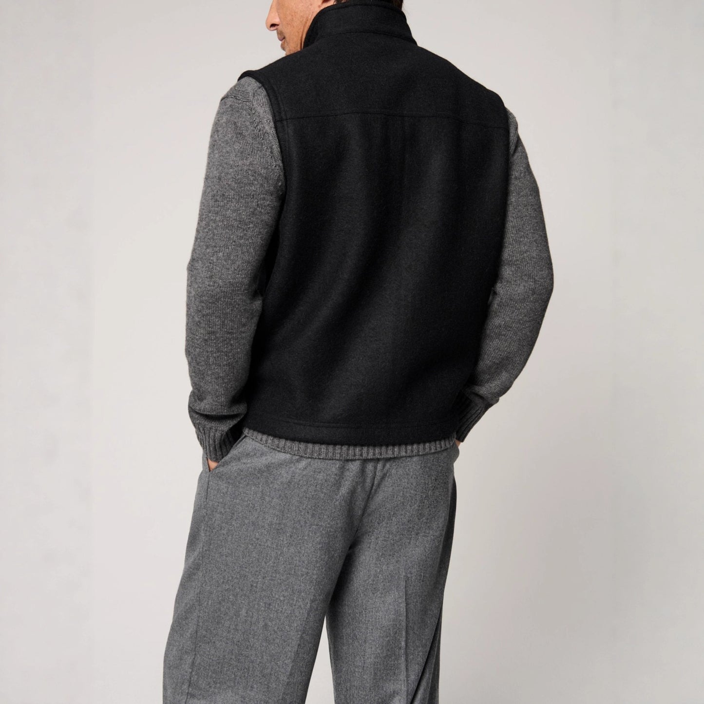 Men's Fine Autumn And Winter Blended Thermal Zipper Vest