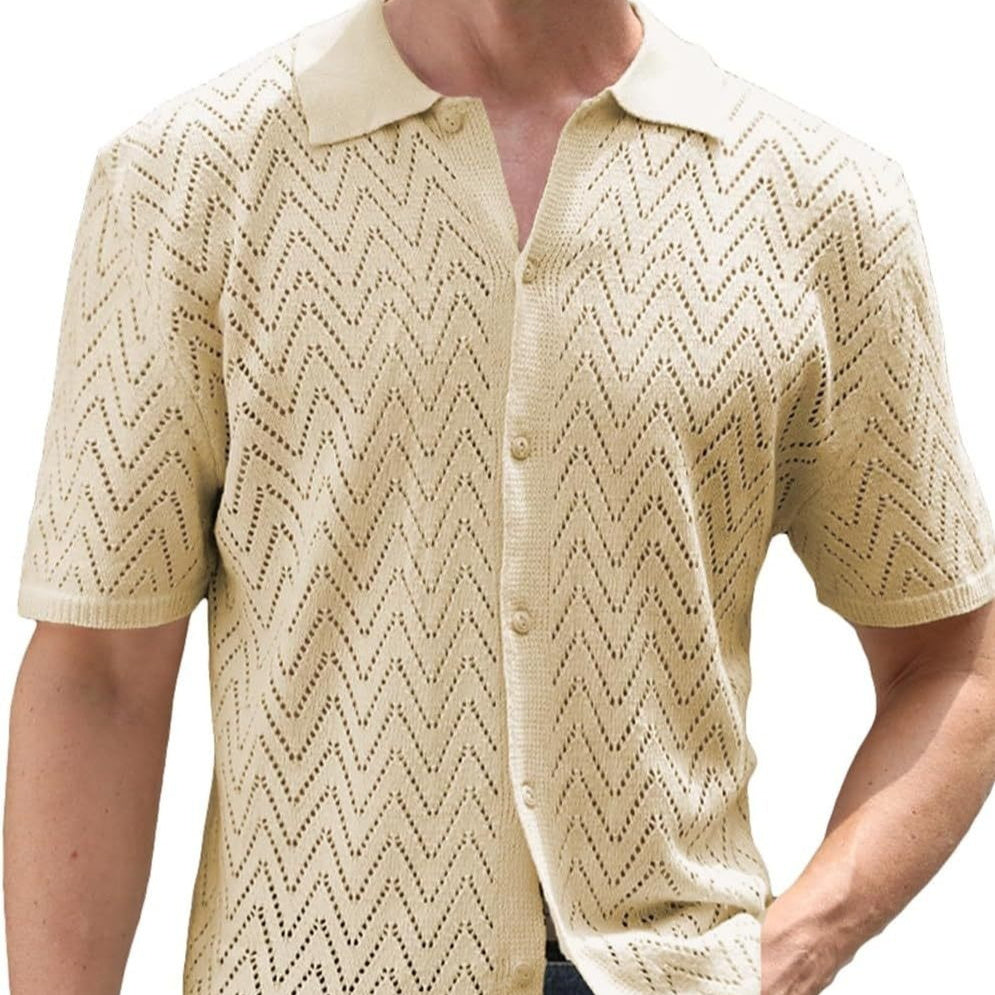 Summer New Men's Hollowed Leisure Shirt