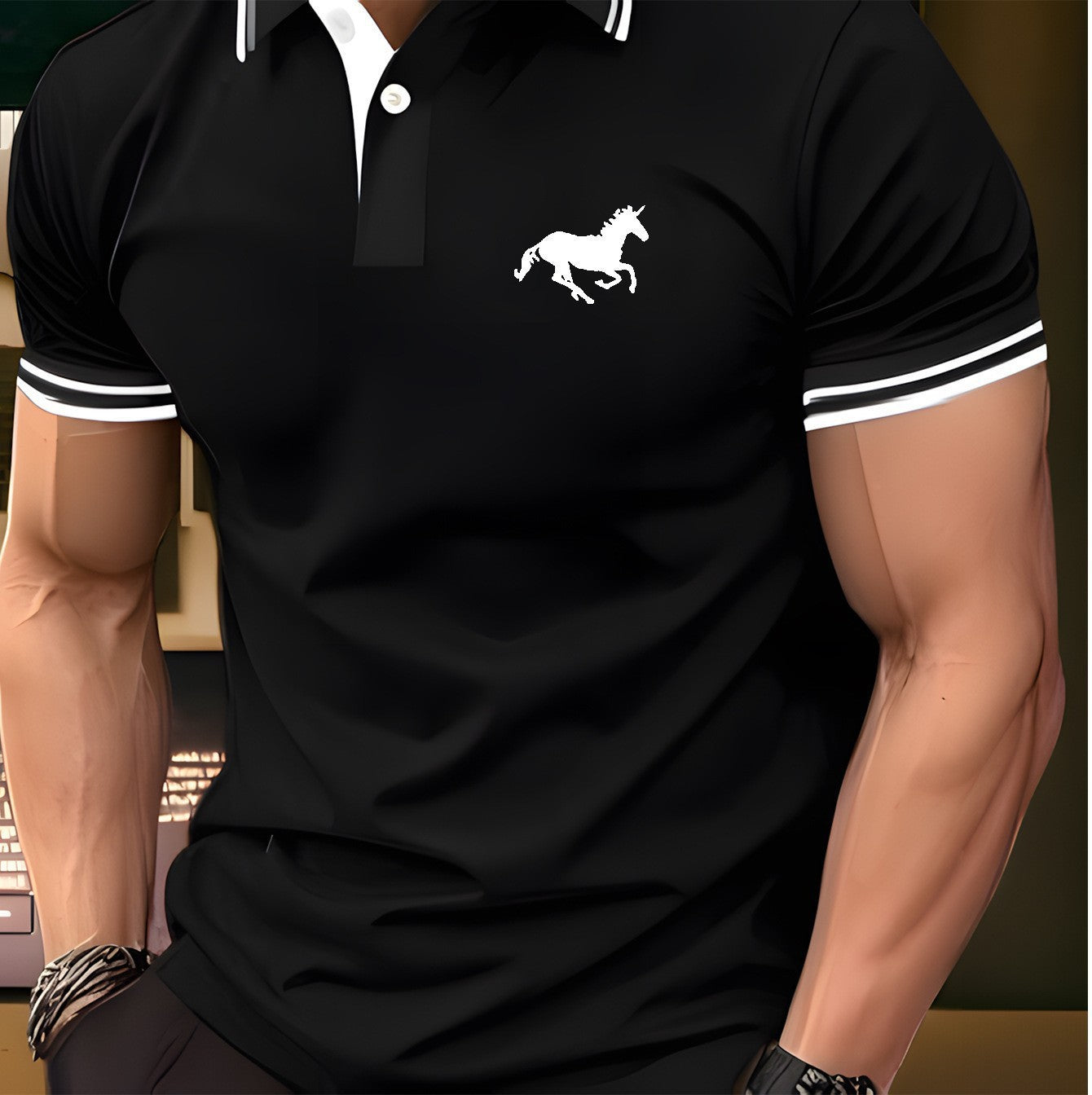 Men's T-shirt Classic Short-sleeved Polo Shirt