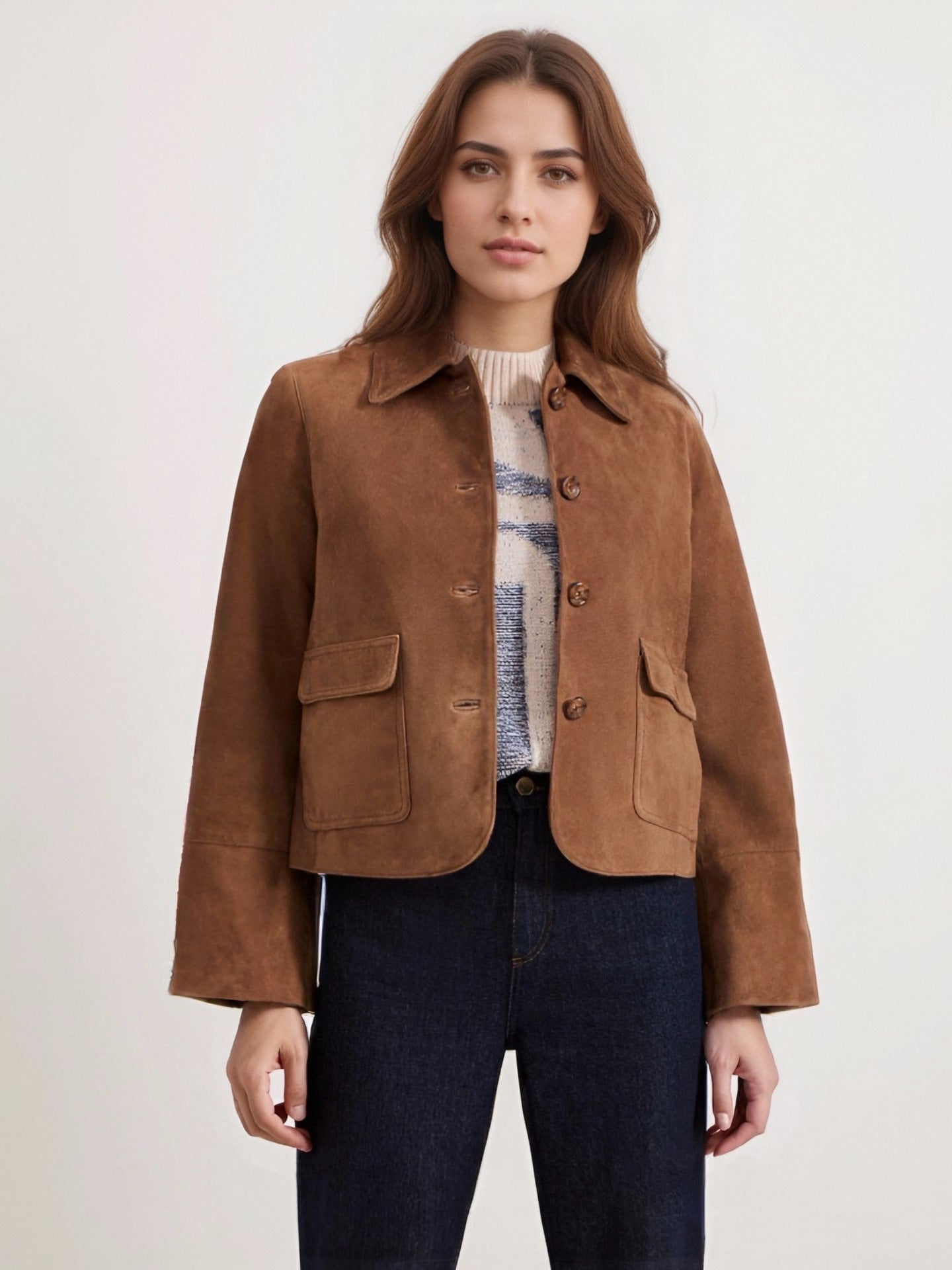 Fashion Slim Suede Women's Jacket