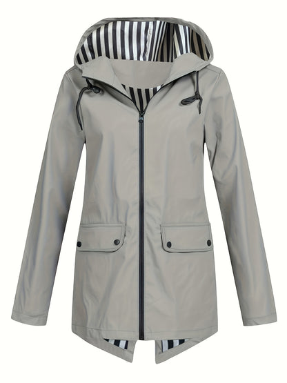 Women's Zipper Hooded Outdoor Windproof Thin Coat