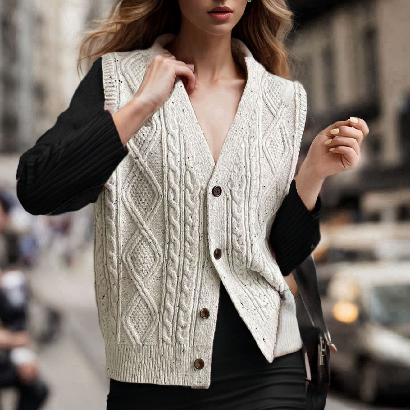 Sleeveless Bandage Dress Sweater Cardigan Fashion