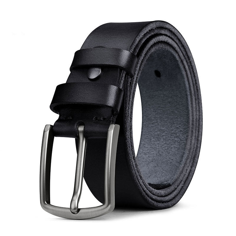 Men's First Layer Leather Alloy Buckle Belt