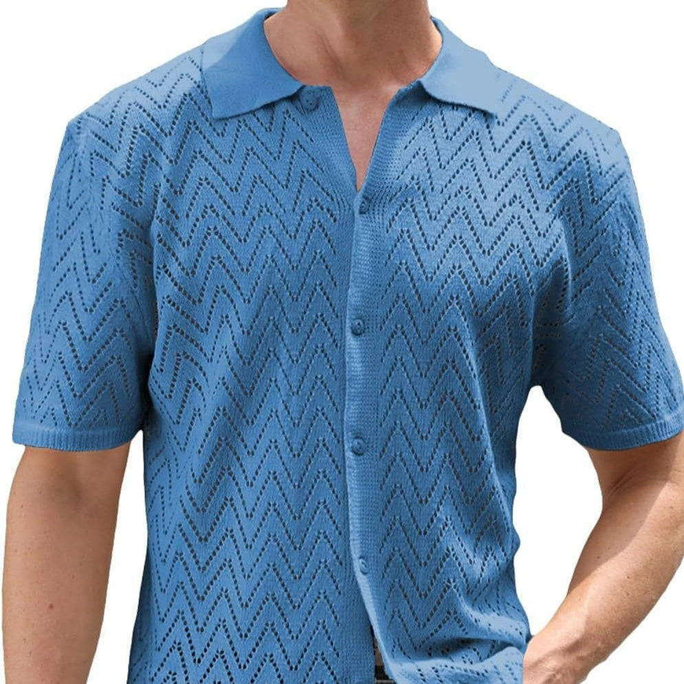 Summer New Men's Hollowed Leisure Shirt