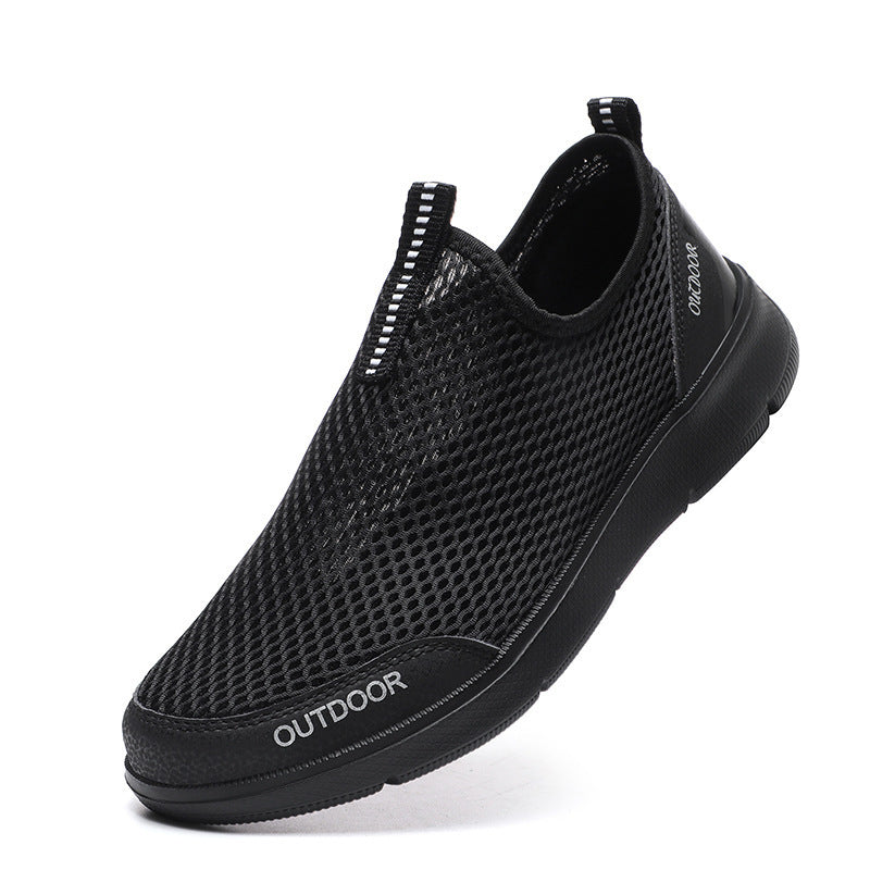 Men's Summer Breathable Mesh Surface Shoes Round Toe Slip-on