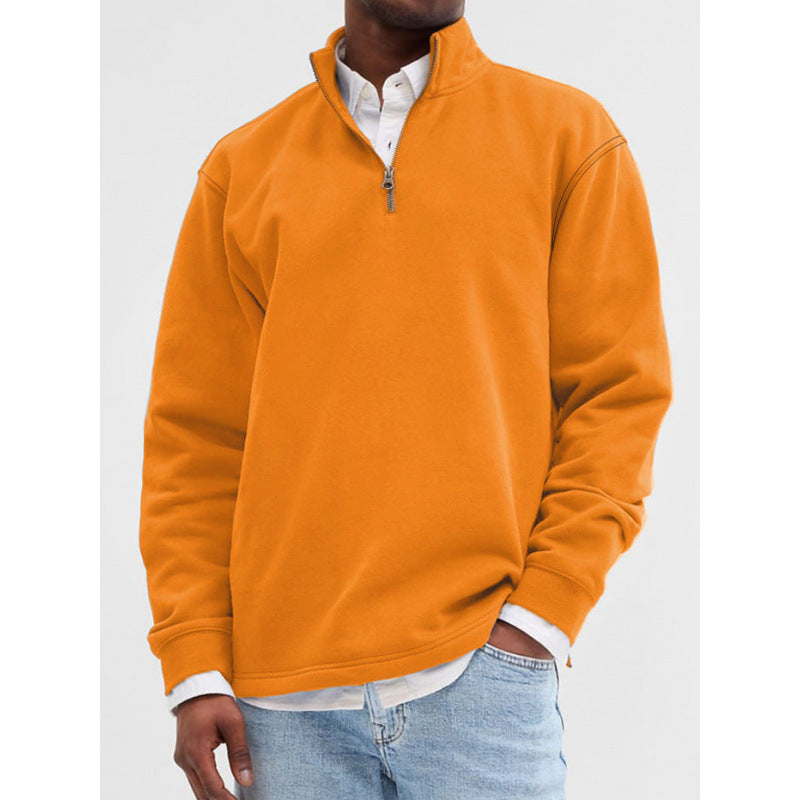 Outdoor Foreign Trade Men's Zipped Stand Collar Sweater Fashion Brand