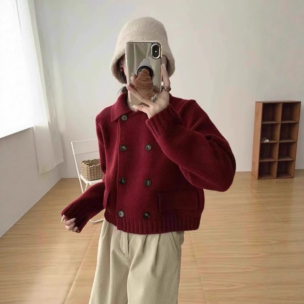 Fashionable All-match Faux Pocket Knitted Cardigan