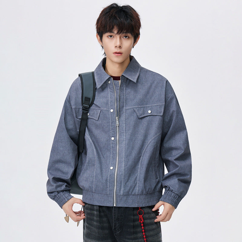 Lapel Anti-denim Personality New Print Plus Size Jacket For Men