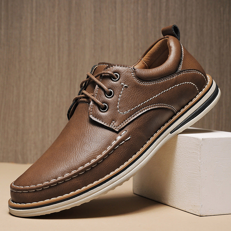 Men's Casual Leather Shoes Genuine Leather Plus Size Breathable Trendy Shoes Casual Leather Shoes