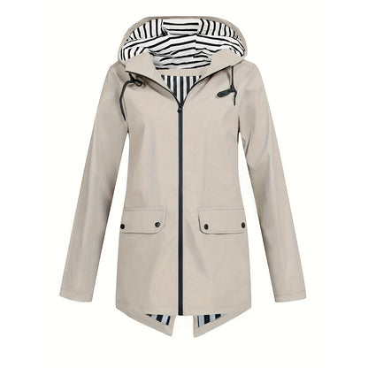 Women's Zipper Hooded Outdoor Windproof Thin Coat
