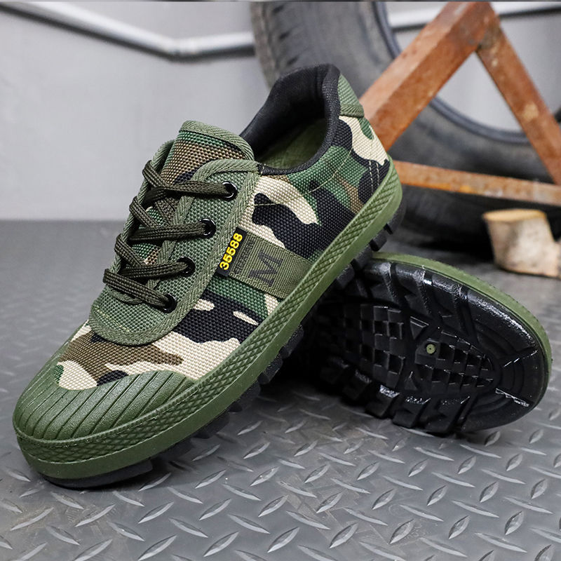 Men's Spring Breathable Outdoor Work Non-slip Wear-resistant Low-top Camouflage Training Shoes