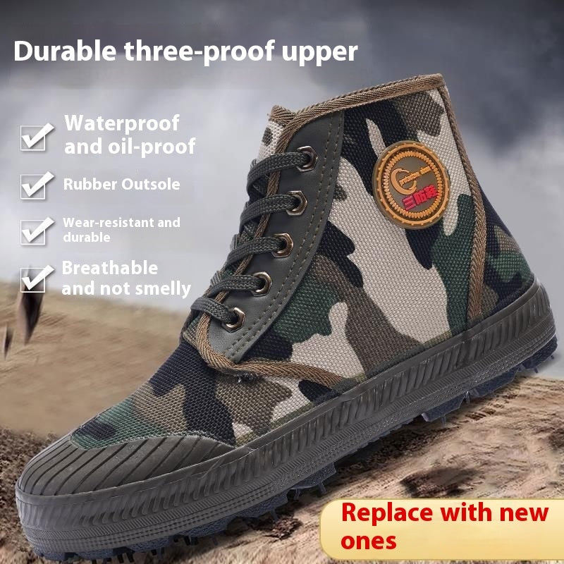 Yellow Glue Outdoor Mountaineering Three-proof Camouflage Shoes