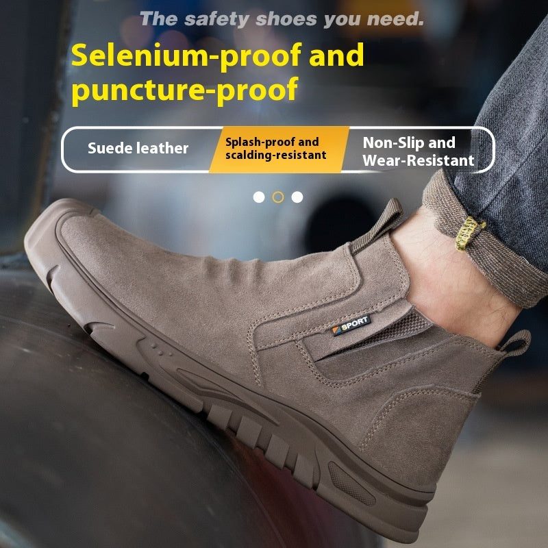 Welder Safety Shoes With Male Steel Toe Caps For Anti Smashing And Anti Piercing