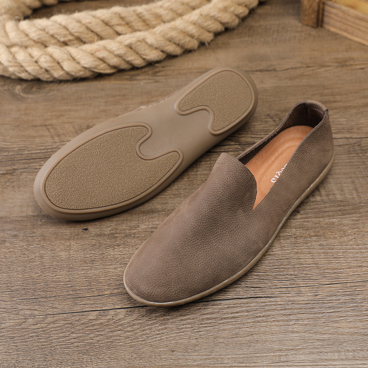 Handmade Men's Shoes Super Soft Breathable Lightweight First Layer Cowhide