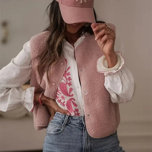 Women's Short Korean-style Faux Lamb Plush All-matching Vest