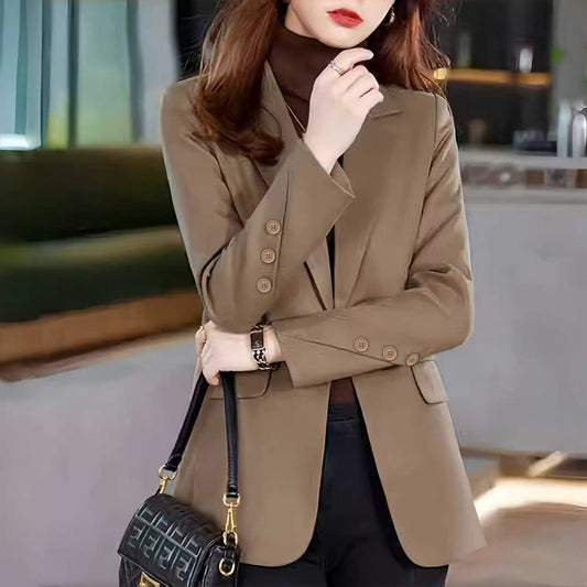 Korean Style Loose Spring And Autumn High-grade Female Brown Suit