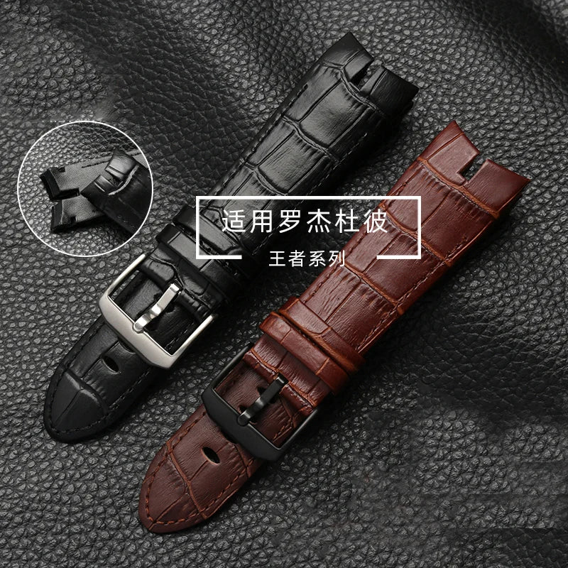 Genuine Leather Watchband 26mm For Roger Dubuis For EXCALIBUR series watch band strap 42mm dial RDDBEX0405 Men's Accessories