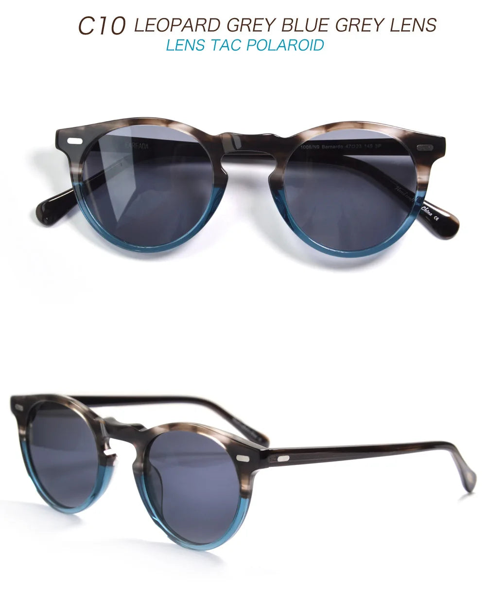 Gregory Peck OV5186 Vintage Round Men Sunglasses Frame Transparent Trendy Cicle Sunglasses for Women Polarized Round Sunglasses