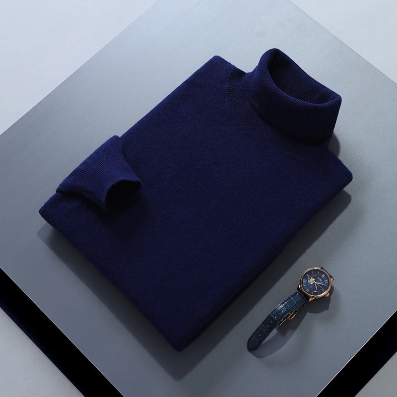 Men Cashmere Sweater Autumn Winter Soft Warm Jersey Jumper  Pull Homme Hiver Pullover  turtleneck Knitted Sweaters
