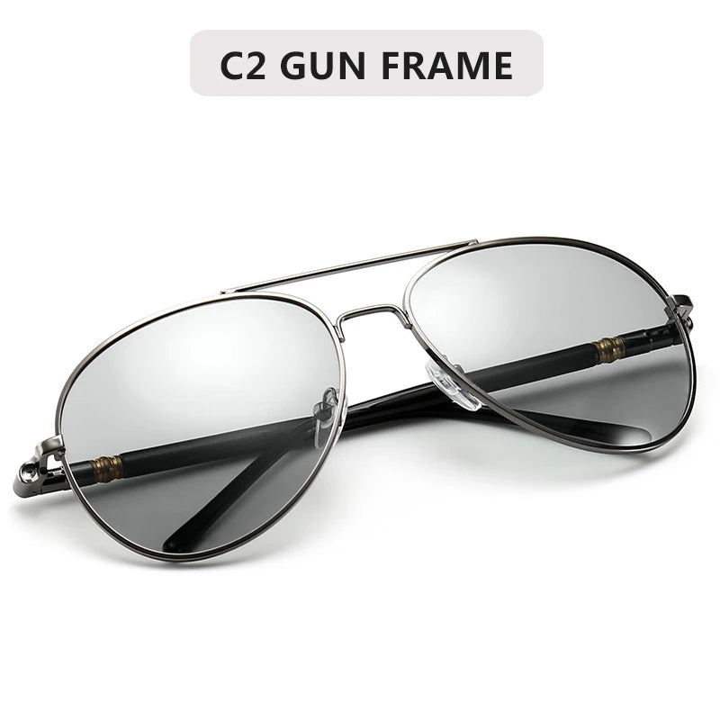 Photochromic Sunglasses Men Polarized Sunglesses Driving Chameleon Sun Glasses Change Color Men Sunglasses  Brand Designer