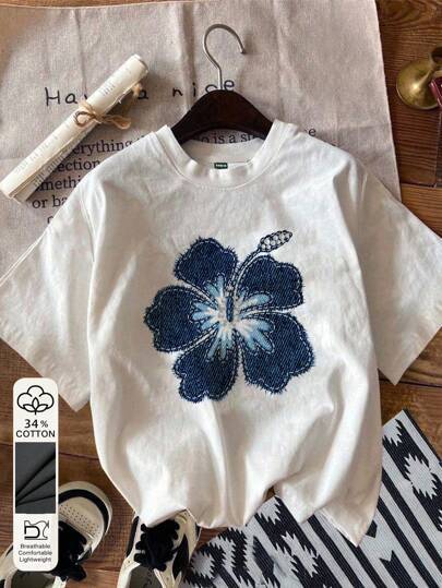 Round Neck Numbers Camouflage Top For Women