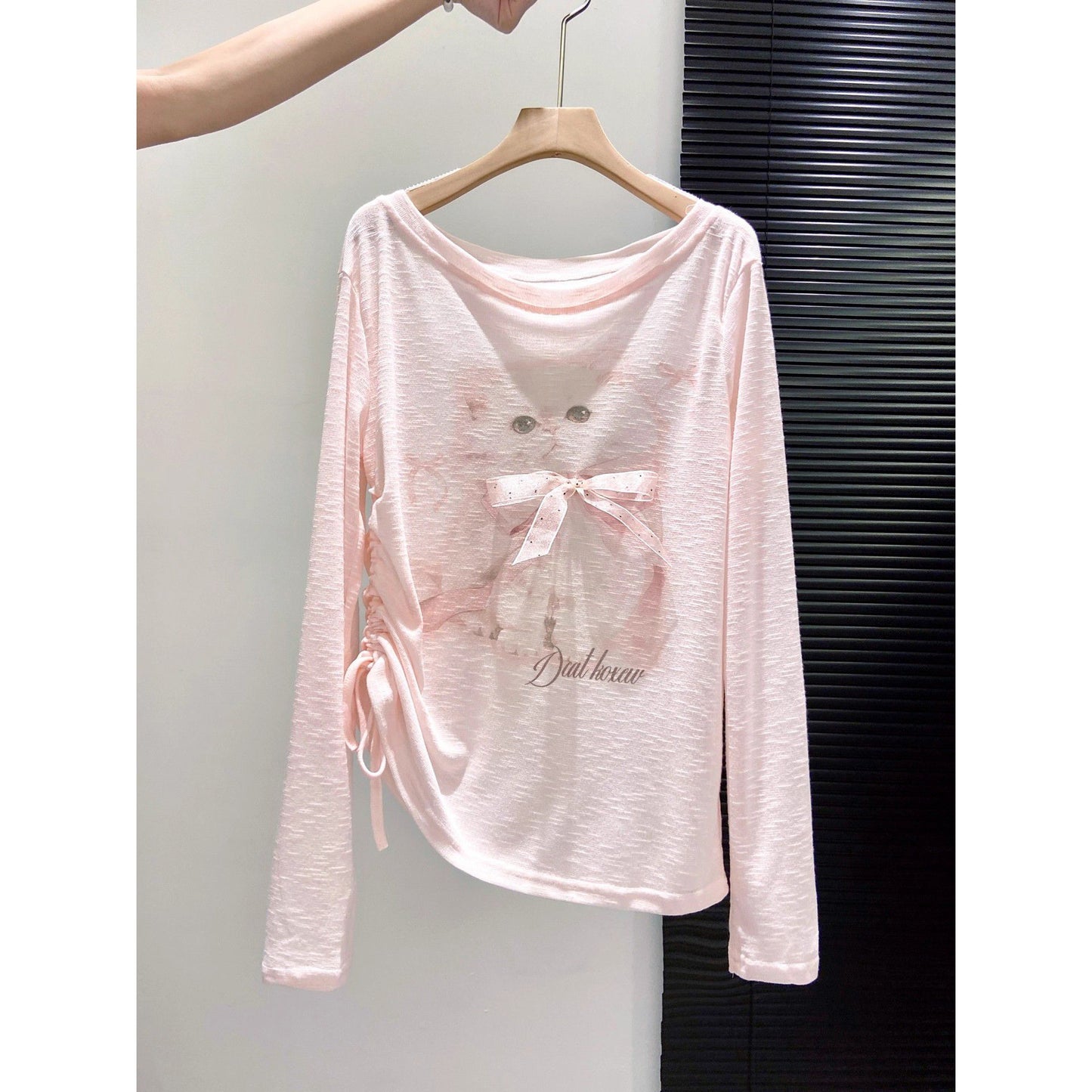 Spring And Autumn Cute Cat Print Long Sleeve Women