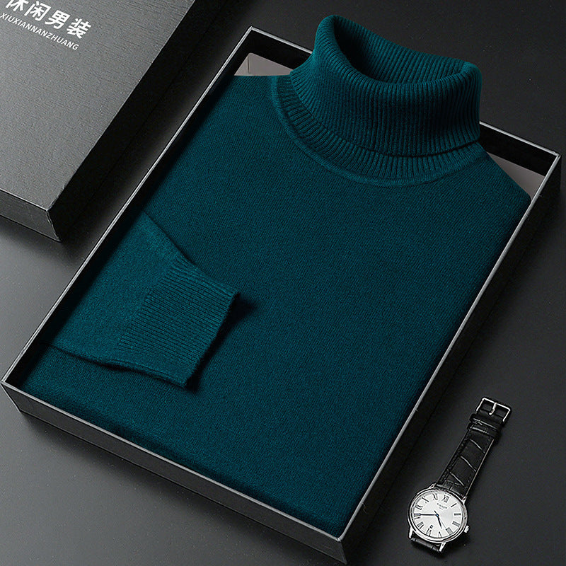 Men's Sweater Turtleneck Winter Solid Color Bottoming Sweater