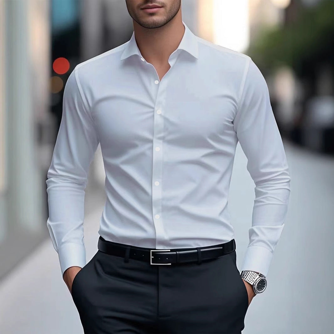 Spring And Autumn Long-sleeved White Shirt Formal Wear Slim Fit Business Workwear