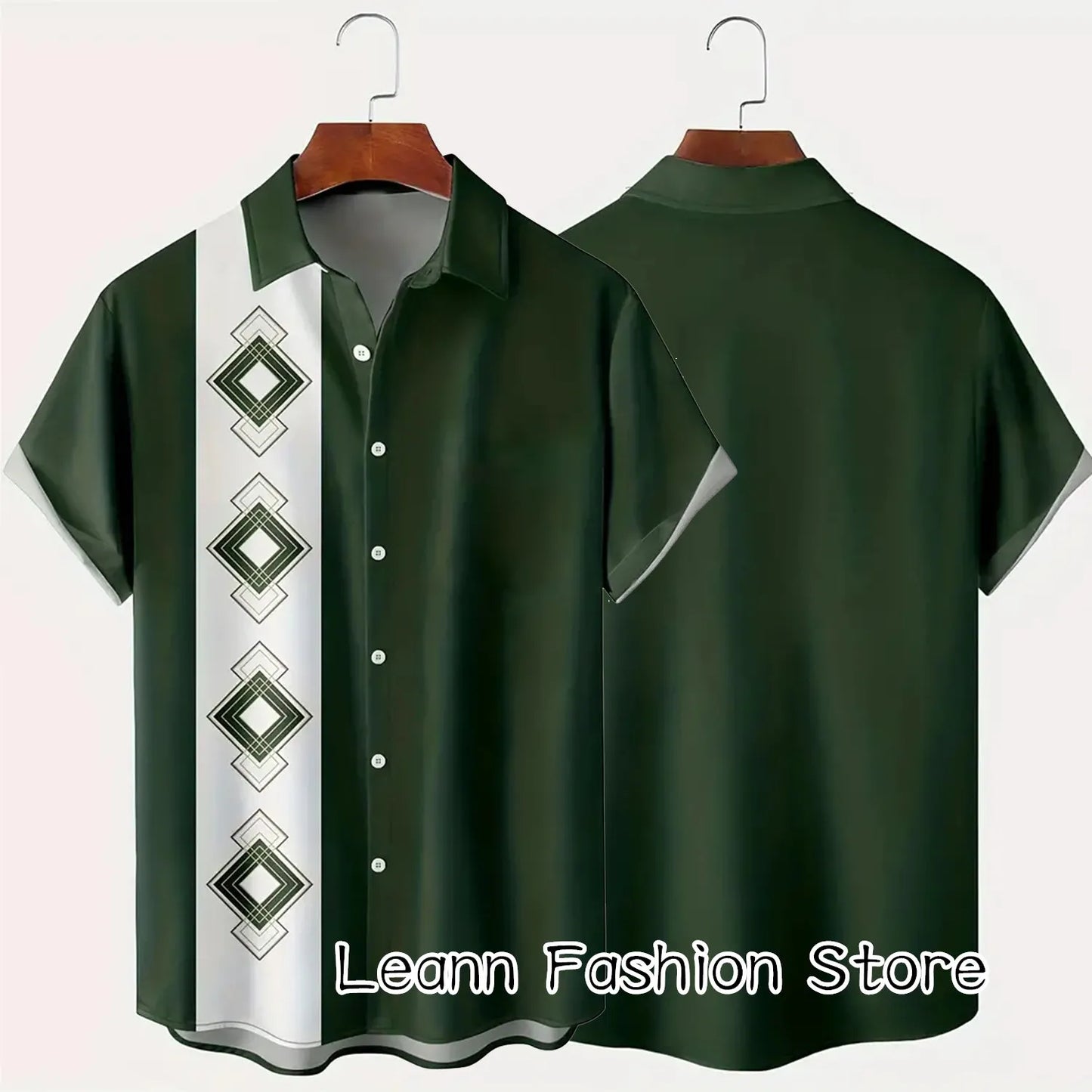 Men Summer Poker Symbol Stripe Print Shirt Casual Beach Short Sleeve Clothing Male Button Lapel Collar Fashion Leisurewear