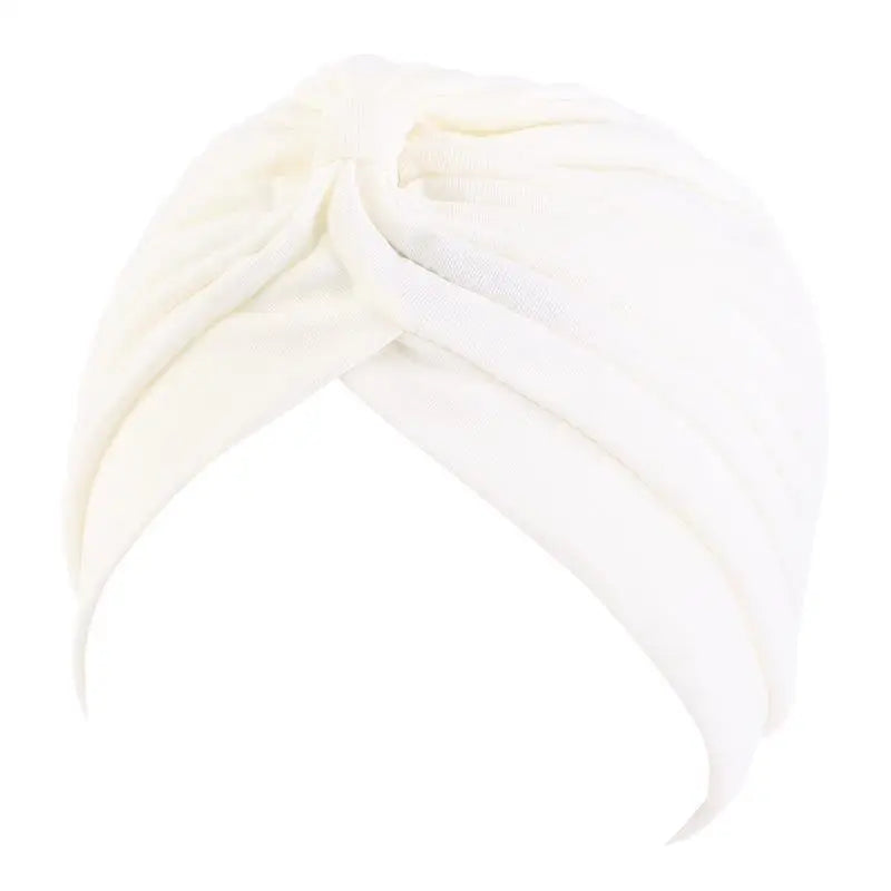 Twist Turban Caps Women Knot Muslim Hijab Shiny Indian Hat Sleep Night Cap Casual Solid Color Headscarf Stretch Head Wrap