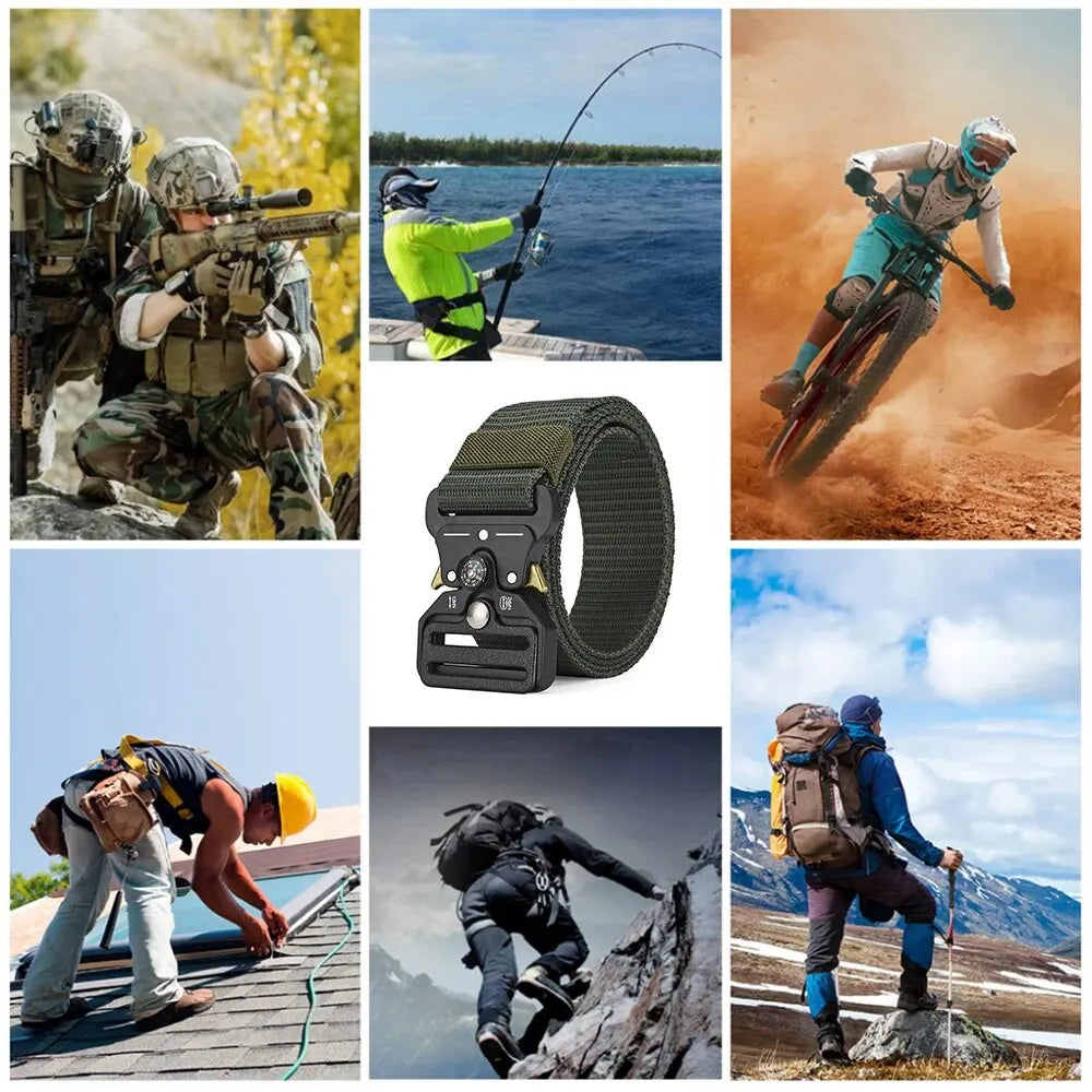 Men's Belt Outdoor Multi Function Compass Belt High Quality Canvas For Nylon Male Luxury Belts Women's Sports Jeans Neutral Belt