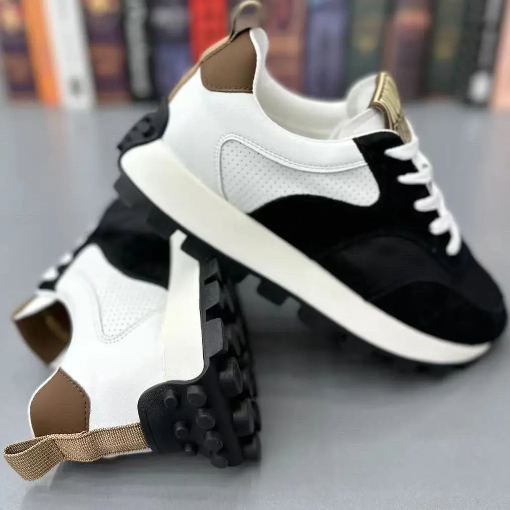 New vulcanized wedged sneakers men laced up sports shoes man casual non slip trainers comfortable jogging shoes male sneakers