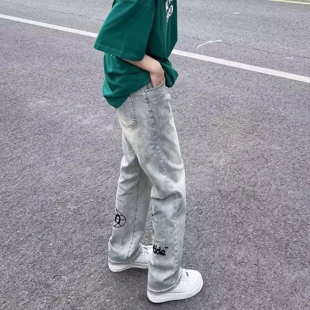 Male Jeans Pants Y2k Fashion Casual Streetwear Men's Trousers Baggy Pants Man Wide Leg Jeans Jean Denim Shorts Mens Clothing New