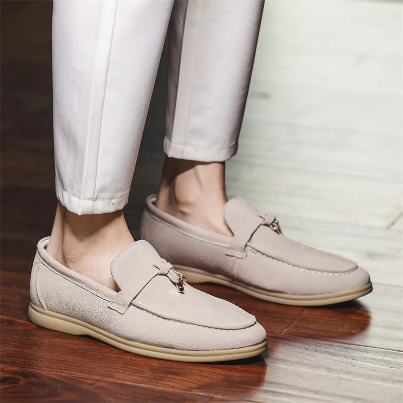 Fashion Men's Casual Shoes Genuine Suede Leather Men Classic British Style Tassels Loafers Moccasins Mens Outdoor Driving Flats