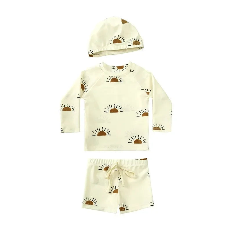 Cute Baby Boys Girls Bikinis Set 2025 Summer Children Beach Wear Ruffle Kids Swimsuit Bathing Suit Printed Swimwear Monokini