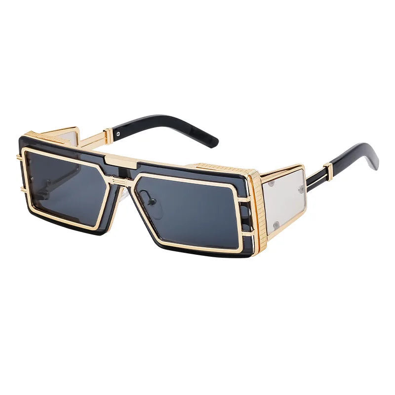 New Metal Men Sunglasses Square Fashion Glasses Steampunk Men Luxury Brand Design Sun Glasses Women Outdoor Punk Eyewear Uv400