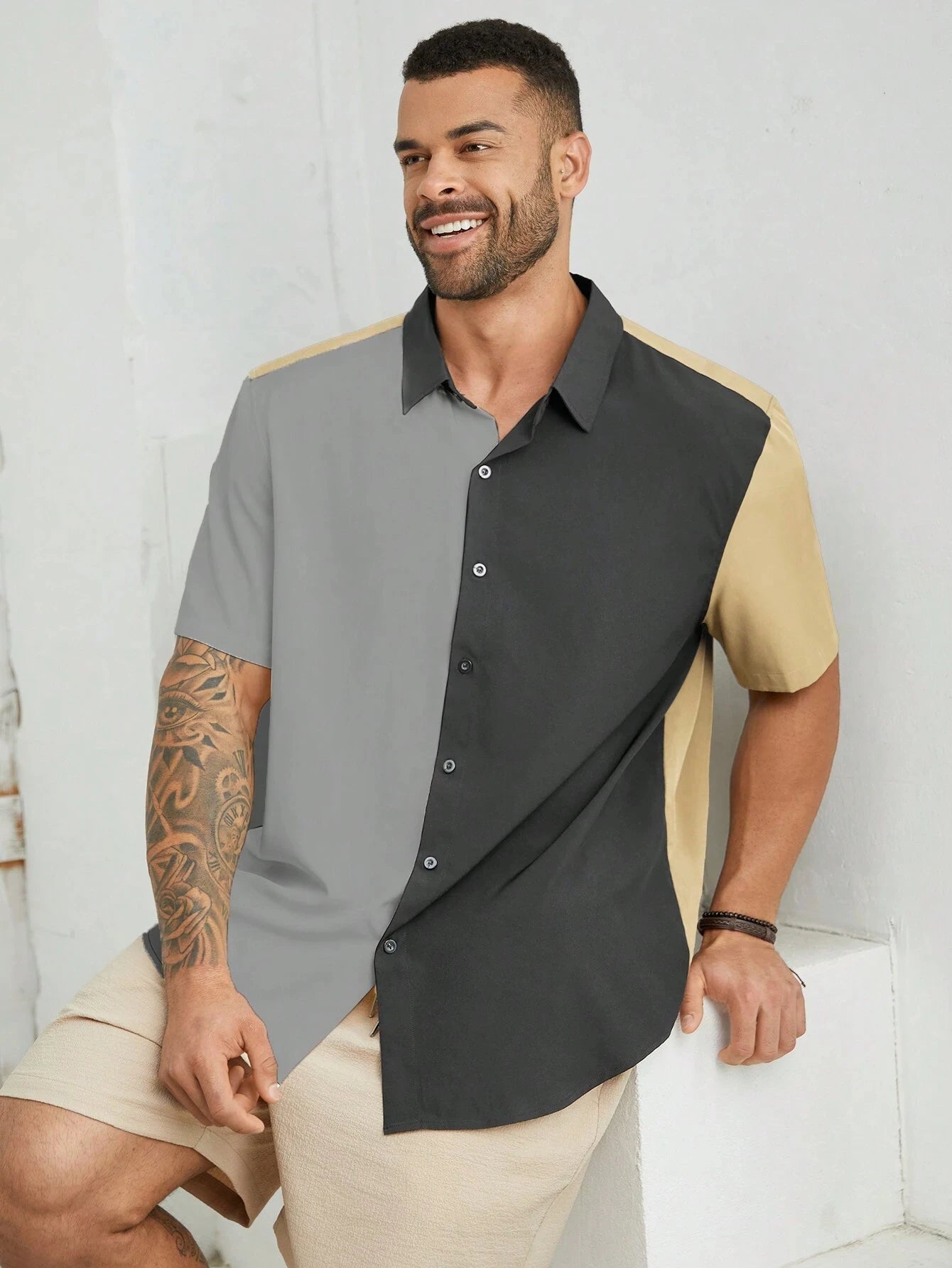 Men's Shirt Ethnic pattern design 3D Printed Christ Summer Short Sleeve Daily Street Tops Button Summer Men's Clothes