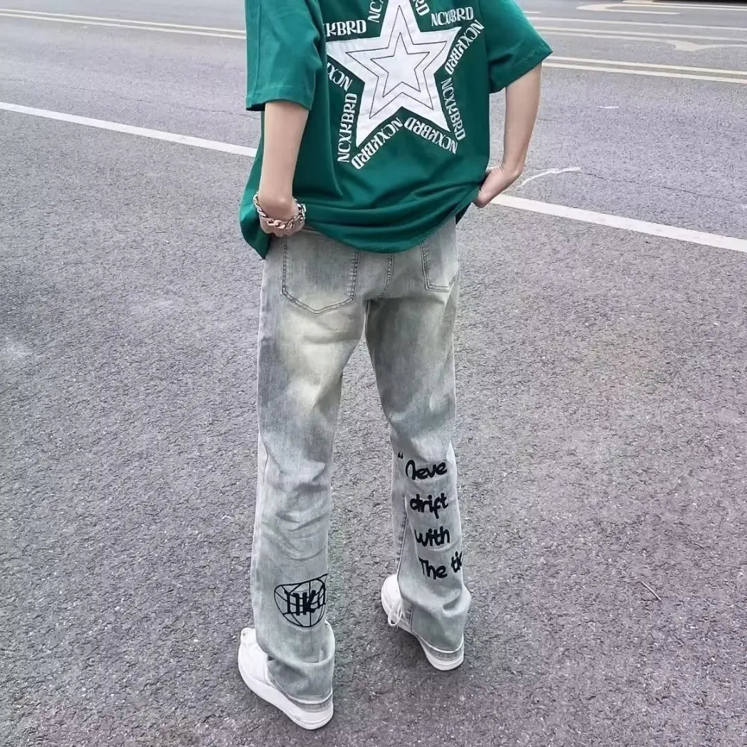 Male Jeans Pants Y2k Fashion Casual Streetwear Men's Trousers Baggy Pants Man Wide Leg Jeans Jean Denim Shorts Mens Clothing New