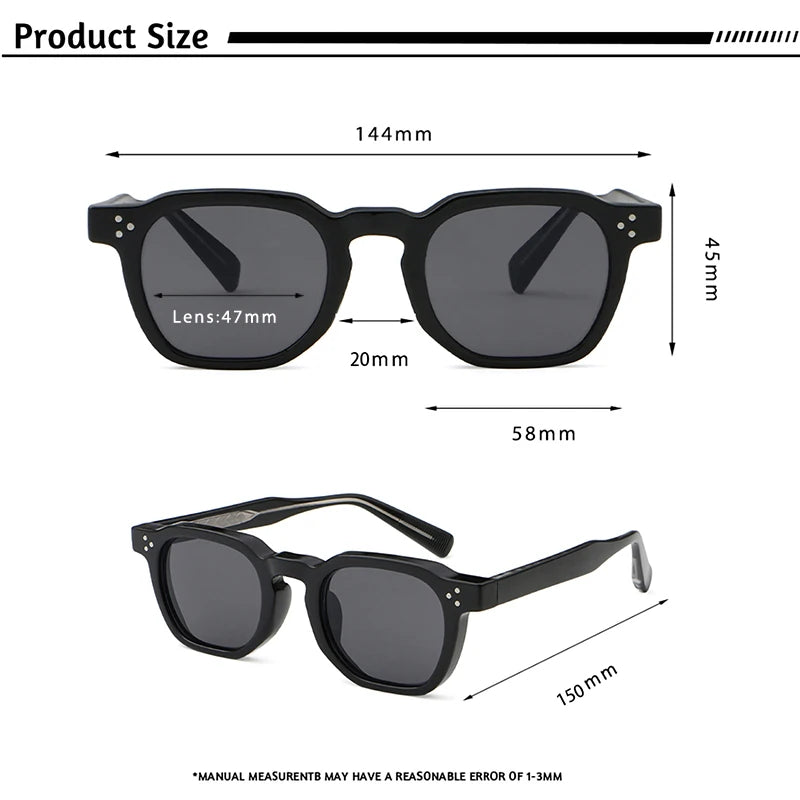 CATERSIDE New Retro Punk Men Sunglasses Square Personalized Design Glasses Women's Fashion Party Business Glasses Festival Gift