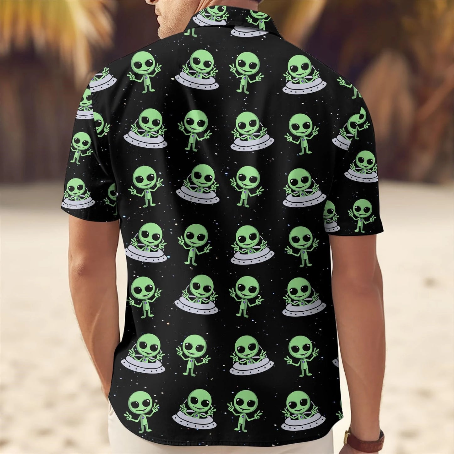 Funny Alien Graphic Shirts Oversized Men's Shirt 3d Printed Pattern Male Clothing Casual Lapel Tops Button Summer Apparel