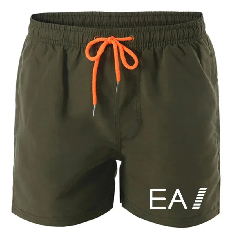 2024 summer beach shorts men's quick-drying casual shorts men's shorts drawstring pocket surf beach summer new style