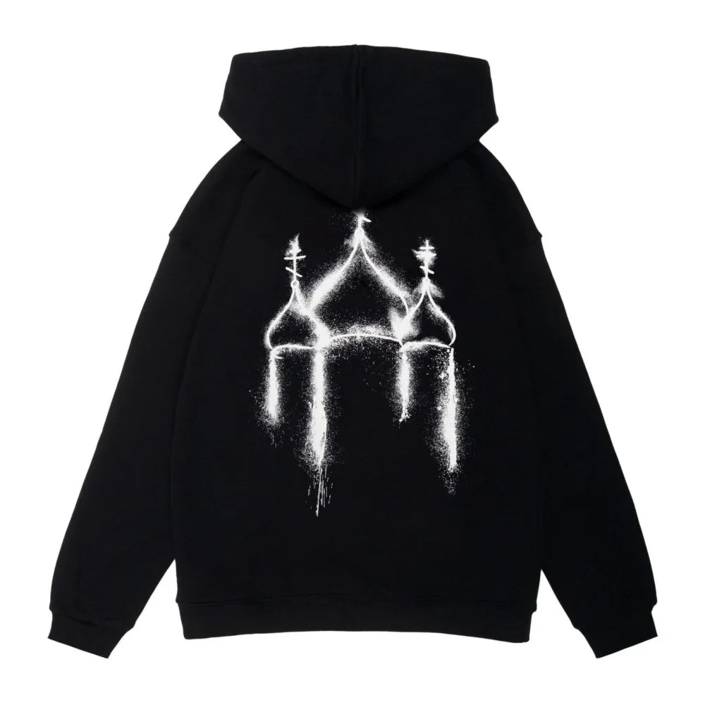 Harajuku Oversized Streetwear Pullover Men's Hoodies God with us Graphic Print Hooded Sweatshirt Hip Hop Aesthetic Tops Goth Y2k