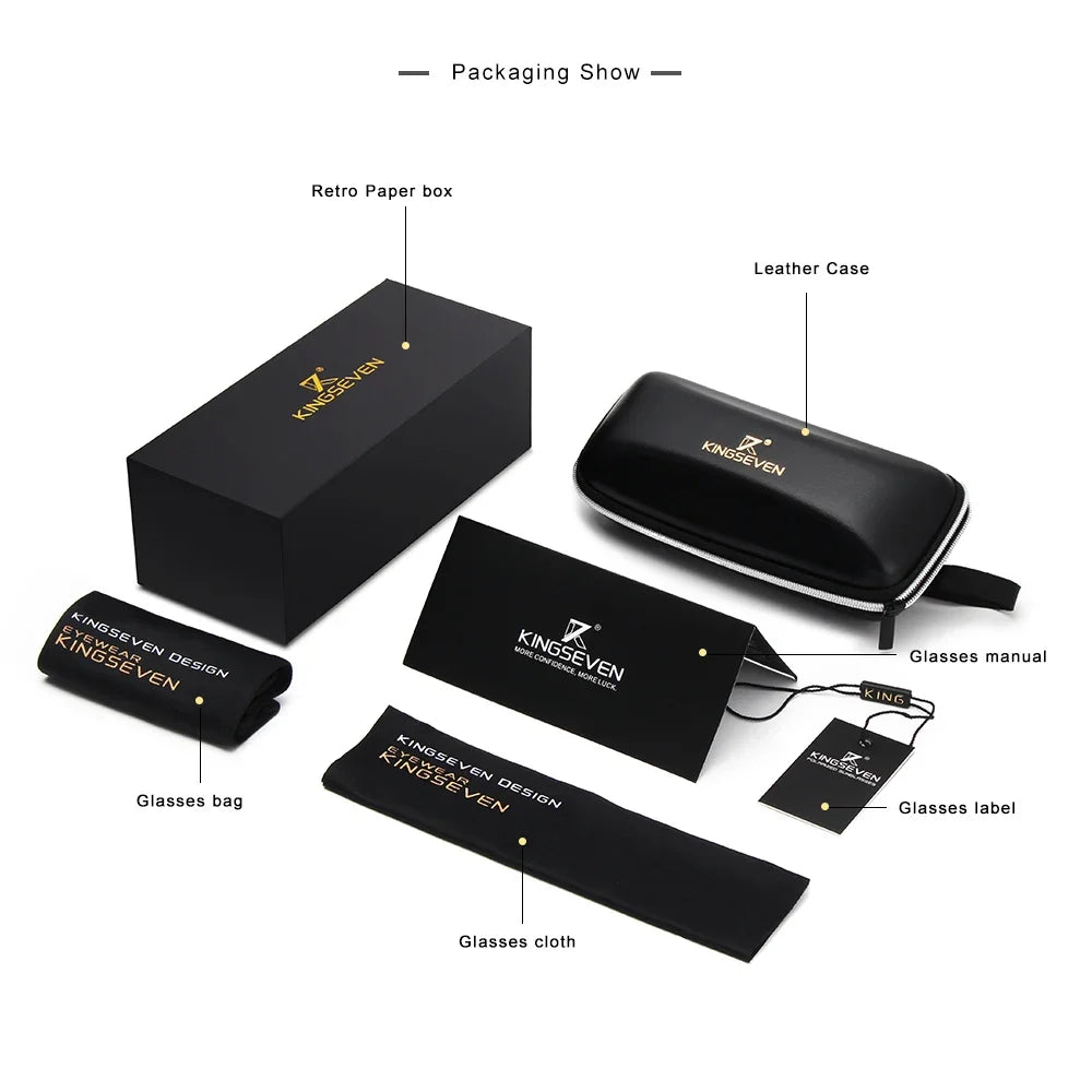 KINGSEVEN Men Sunglasses Polarized Anti-Glare Mirror Lens Rectangle Women UV400 Outdoor Sports Eyewear