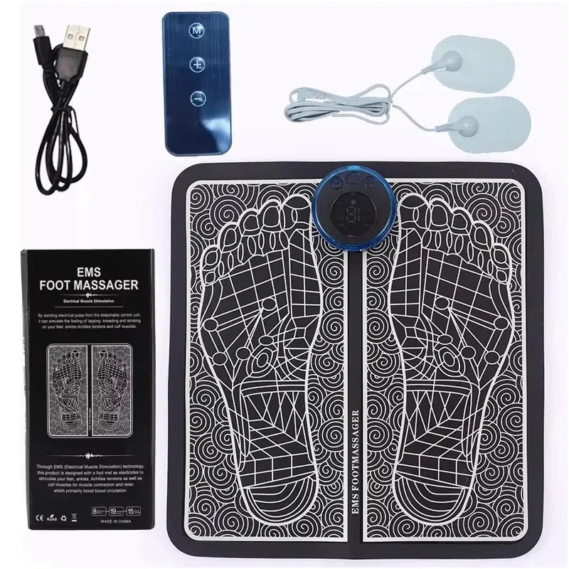 3D Smart Foot Massage Pad Feet Massager 6 Modes 15 LevelsImprove Blood Circulation Relax Muscles Slim Legs Rechargeable Foot Pad