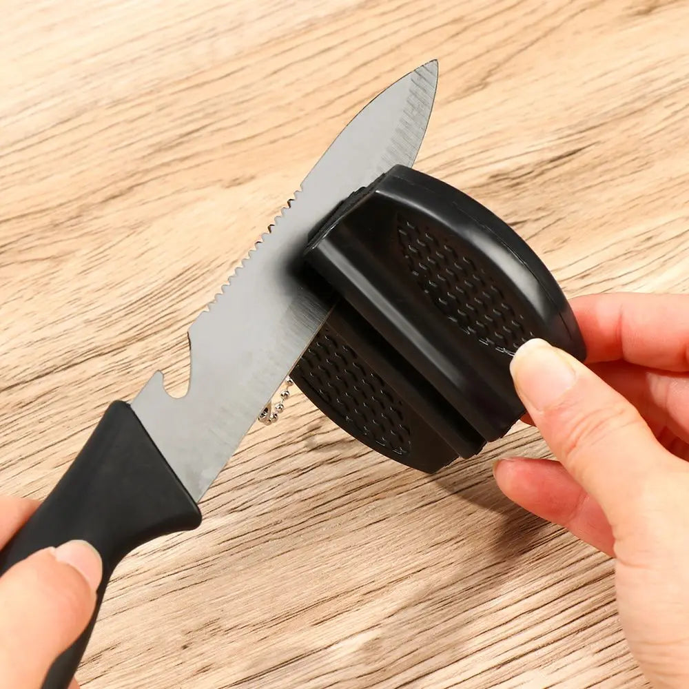 Durable Mini Knife Sharpener Multi-Functional Carbide Knife Whetstone Simple Pocket Ceramic Sharpen Hook Sharpener Outdoor Tools