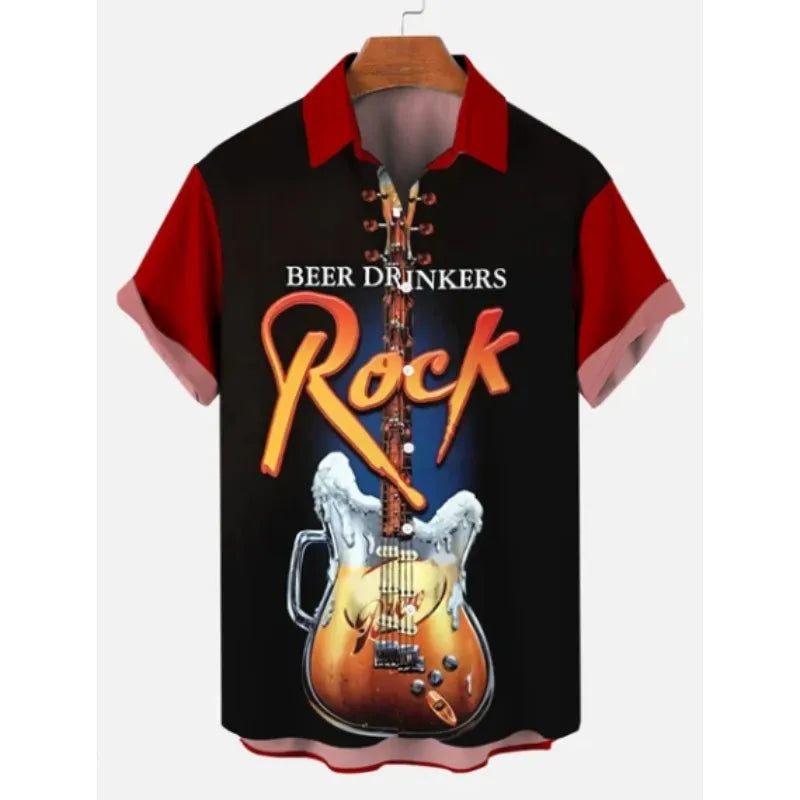 2023 Men's Hawaiian Shirt Cat Printed Short Sleeve Tops Beach Vacation Sunset Harajuku Clothing Casual Unisex Style Shirts