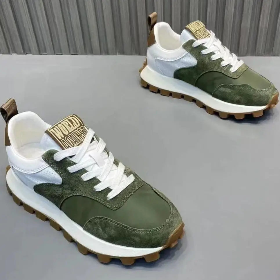 New vulcanized wedged sneakers men laced up sports shoes man casual non slip trainers comfortable jogging shoes male sneakers