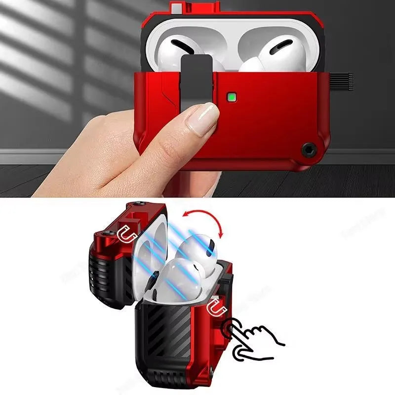 Security Lock Cover for AirPods Pro 3 2025 Case for AirPods Pro3 Pro 3rd Gen 2025 Cases Shockproof PC Headphone Fundas With Hook