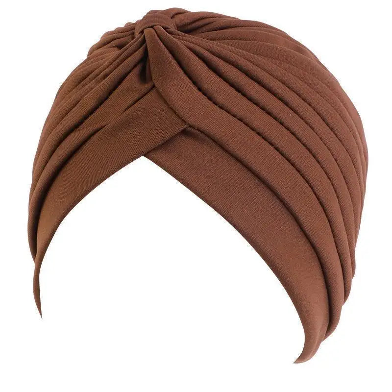 Twist Turban Caps Women Knot Muslim Hijab Shiny Indian Hat Sleep Night Cap Casual Solid Color Headscarf Stretch Head Wrap