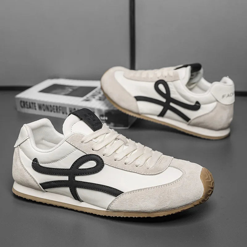 New vulcanized wedged sneakers men laced up sports shoes man casual non slip trainers comfortable jogging shoes male sneakers